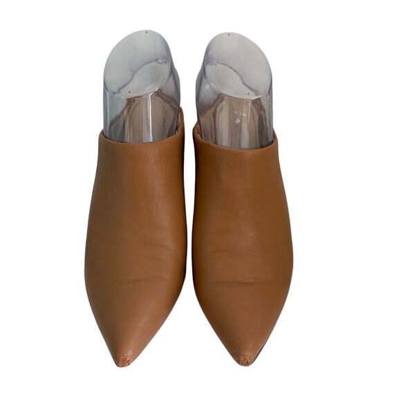 Marc Fisher Fanna Leather Block Heel Pointed Toe Mules 6.5 - Picture 2 of 11